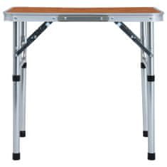 Greatstore Zložljiva miza za kampiranje iz aluminija 60x45 cm