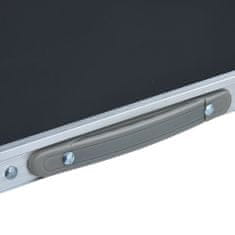 shumee Zložljiva miza za kampiranje siva iz aluminija 60x45 cm