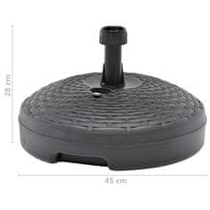 Vidaxl Podstavek za senčnik pesek / voda 20 L antracitna plastika