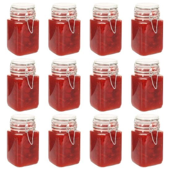Vidaxl Stekleni kozarci za marmelado z zapiralom 12 kosov 260 ml