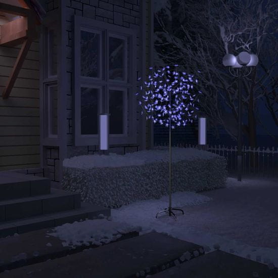 Vidaxl Božično drevesce z 200 LED lučkami češnjevi cvetovi 180 cm