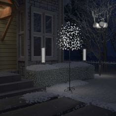 Greatstore Božično drevesce z 220 LED lučkami beli češnjevi cvetovi 220 cm