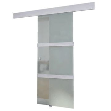 Vidaxl Drsna vrata steklo in aluminij 178 cm srebrna