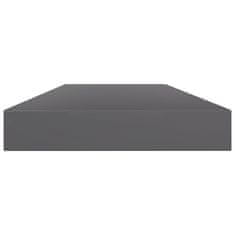 Vidaxl Dodatne police za omaro 4 kosi visok sijaj sive 80x10x1,5 cm