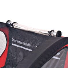 Greatstore Kolesarska prikolica za otroke rdeča in črna 30 kg