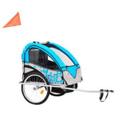 shumee 2-v-1 Otroška kolesarska prikolica in voziček moder in siv