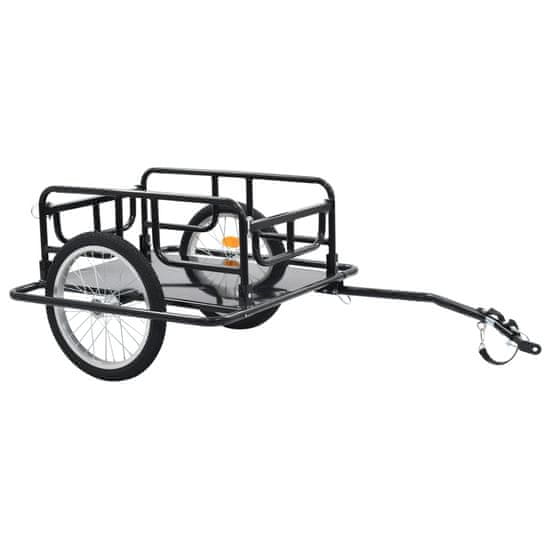 Greatstore Tovorna kolesarska prikolica 130x73x48,5 jeklo črno