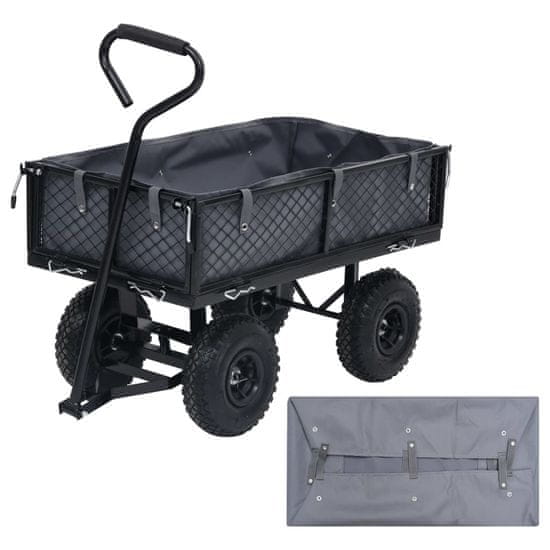 Vidaxl Podloga za vrtni voziček temno siva 86x46x22 cm blago