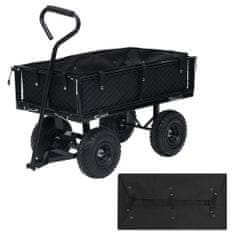 Greatstore Podloga za vrtni voziček črna 86x46x22 cm blago