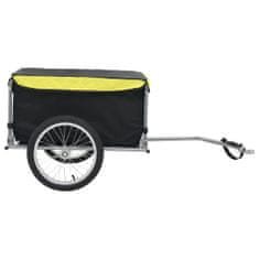Vidaxl Tovorna kolesarska prikolica črna in rumena 65 kg