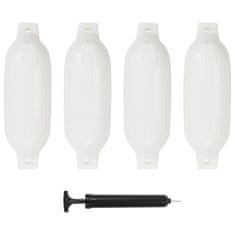 Vidaxl Odbojniki za čoln 4 kosi beli 41x11,5 cm PVC