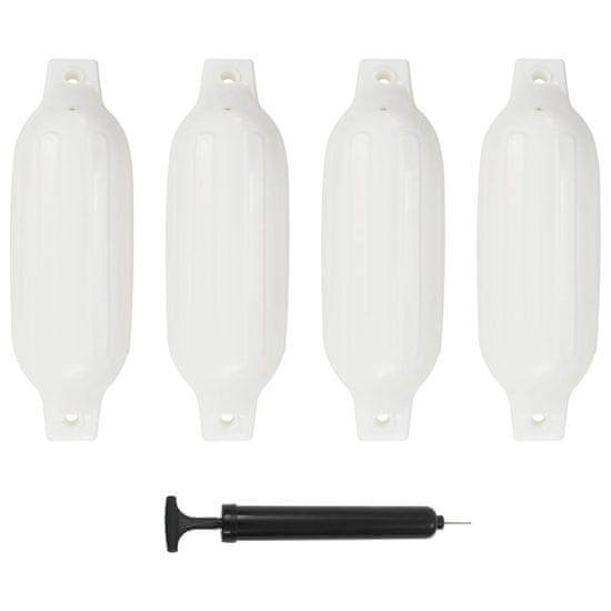 Vidaxl Odbojniki za čoln 4 kosi beli 41x11,5 cm PVC