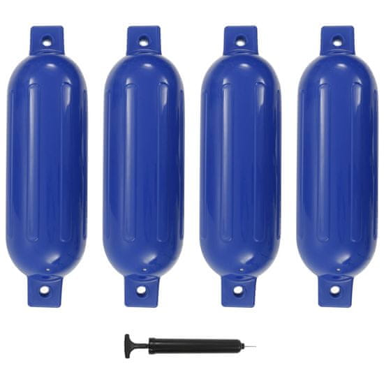 Vidaxl Odbojniki za čoln 4 kosi modri 51x14 cm PVC