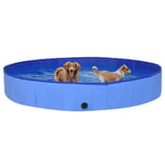 Greatstore Zložljiv bazen za pse moder 300x40 cm PVC