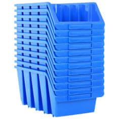 Greatstore Zabojčki za shranjevanje 14 kosov modra plastika