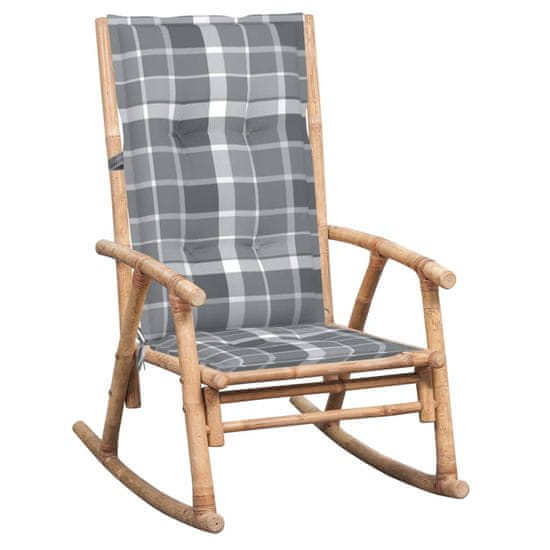 Greatstore Gugalni stol z blazino, bambus