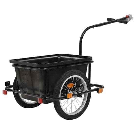 Vidaxl Tovorna kolesarska prikolica črna 50 L