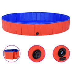 Vidaxl Zložljiv bazen za pse rdeč 200x30 cm PVC