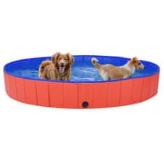 Greatstore Zložljiv bazen za pse rdeč 200x30 cm PVC