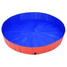 Vidaxl Zložljiv bazen za pse rdeč 200x30 cm PVC