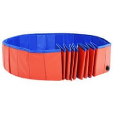 Greatstore Zložljiv bazen za pse rdeč 200x30 cm PVC
