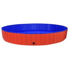 Vidaxl Zložljiv bazen za pse rdeč 300x40 cm PVC
