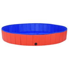 Vidaxl Zložljiv bazen za pse rdeč 200x30 cm PVC