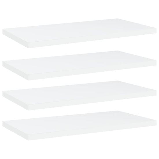 Vidaxl Dodatne police za omaro 4 kosi bele 40x20x1,5 cm iverna plošča