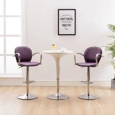 shumee Barski stolčki z naslonjali 2 kosa vijolično umetno usnje