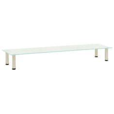 Vidaxl TV stojalo mlečno 140x35x17 cm kaljeno steklo