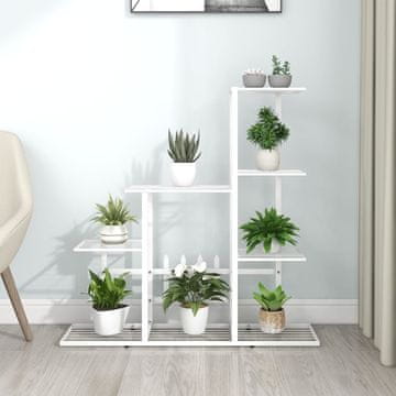 Vidaxl vidaXL Stojalo za rože 94,5 x 25 x 88 cm belo kovinsko