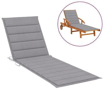 Vidaxl Blazina za ležalnik siva 200x70x3 cm oxford tkanina