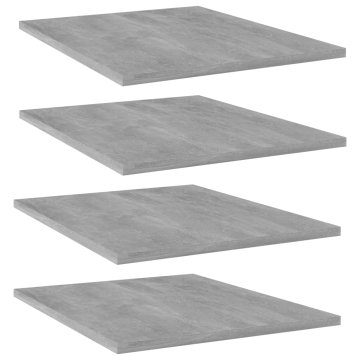 Vidaxl Dodatne police za omaro 4 kosi betonsko sive 40x50x1,5 cm
