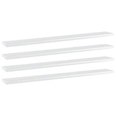 Vidaxl Dodatne police za omaro 4 kosi visok sijaj bele 80x10x1,5 cm
