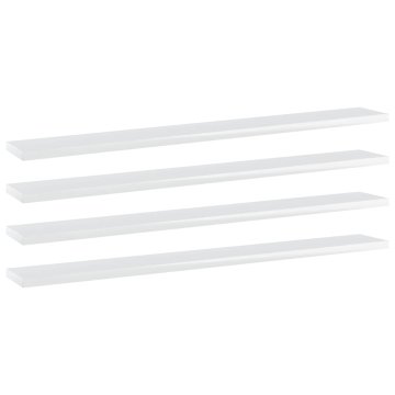 Vidaxl Dodatne police za omaro 4 kosi visok sijaj bele 80x10x1,5 cm