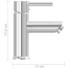 Vidaxl Kopalniška armatura za umivalnik krom 130x176 mm