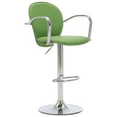 shumee Barski stolčki z naslonjali za roke 2 kosa zeleno umetno usnje