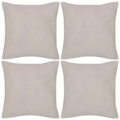 Vidaxl Prevleke za Blazine 40 x 40 cm 4 kosi Bombaž Bež