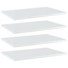 Vidaxl Dodatne police za omaro 4 kosi visok sijaj bele 60x40x1,5 cm