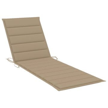 Vidaxl Blazina za ležalnik bež 200x60x3 cm oxford tkanina