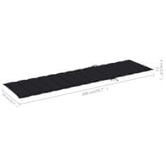 Vidaxl Blazina za ležalnik črna 200x50x3 cm oxford tkanina