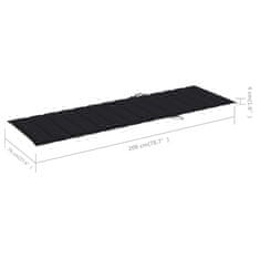 Vidaxl Blazina za ležalnik črna 200x70x3 cm oxford tkanina