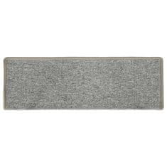 Vidaxl Preproge za stopnice 15 kosov 65x25 cm bele in sive