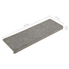 Vidaxl Preproge za stopnice 15 kosov 65x25 cm bele in sive