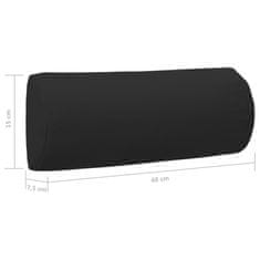 Vidaxl Vzglavnik za ležalnik črn 40x7,5x15 cm iz tekstila