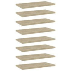 Vidaxl Dodatne police za omaro 8 kosov sonoma hrast 40x20x1,5 cm