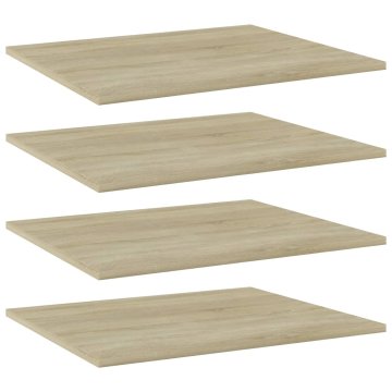 Vidaxl Dodatne police za omaro 4 kosi sonoma hrast 60x50x1,5 cm
