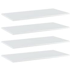 Vidaxl Dodatne police za omaro 4 kosi visok sijaj bele 80x40x1,5 cm