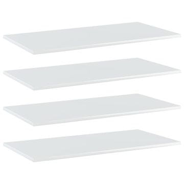 Vidaxl Dodatne police za omaro 4 kosi visok sijaj bele 80x40x1,5 cm