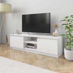 Vidaxl TV omarica visok sijaj bela 120x30x35,5 cm iverna plošča